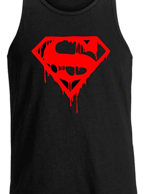 Polera Sin Manga Musculosa Algodón Superman Blood Grafimax 4