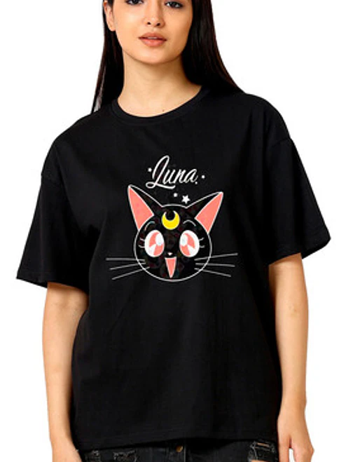 Polera Luna Sailor Moon Gato Anime Oversize Grafimax 1