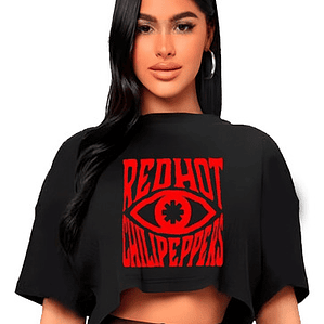 Polera Crop Top Red Hot Chili Peppers Oversize Grafimax