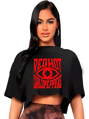 Polera Crop Top Red Hot Chili Peppers Oversize Grafimax