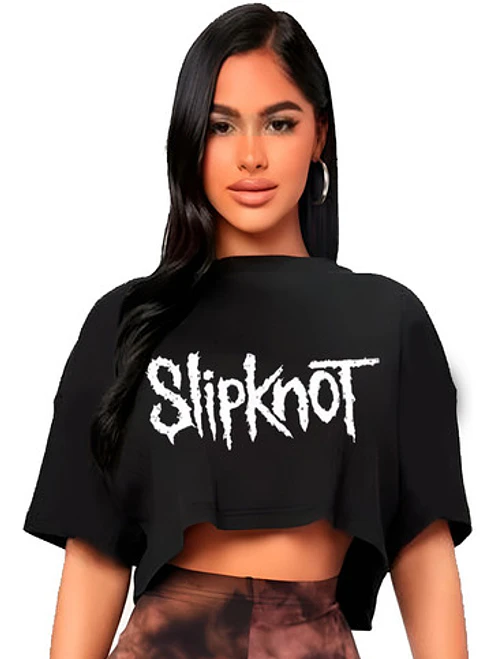 Polera Crop Top Mujer Slipknot Banda Metal Oversize Míºsica Grafimax 1