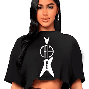 Polera Crop Top Mujer Pantera Cowboys From Hell Grafimax