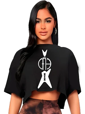 Polera Crop Top Mujer Pantera Cowboys From Hell Grafimax