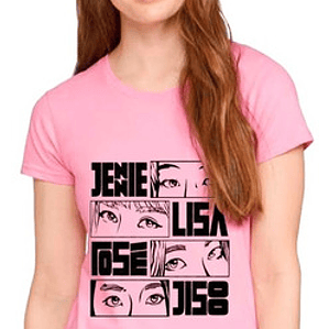 Polera Black Pink Names Koreano Eyes Mujer Música - Grafimax