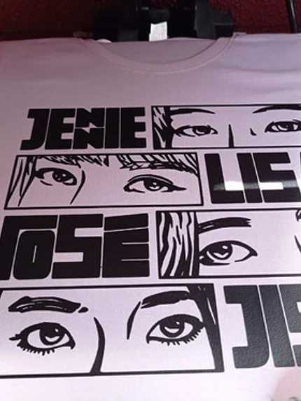 Polera Black Pink Names Koreano Eyes Mujer Música - Grafimax 2