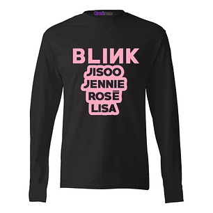 Polera  Manga Larga Black Pink Names Kpop Música Grafimax