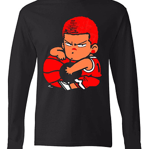 Polera Manga Larga Hanamichi Sakuragui Chibi Slam Dunk Anime