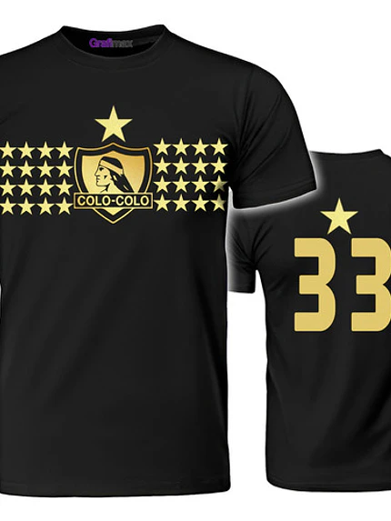 Polera Colo Colo 33 Dorado Equipos Deportes Grafimax 2