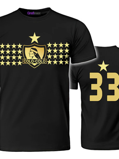 Polera Colo Colo 33 Dorado Equipos Deportes Grafimax 2