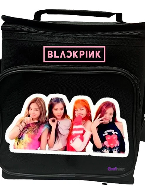 Lonchera Bolsa Almuerzo Térmica Black Pink Grafimax 1