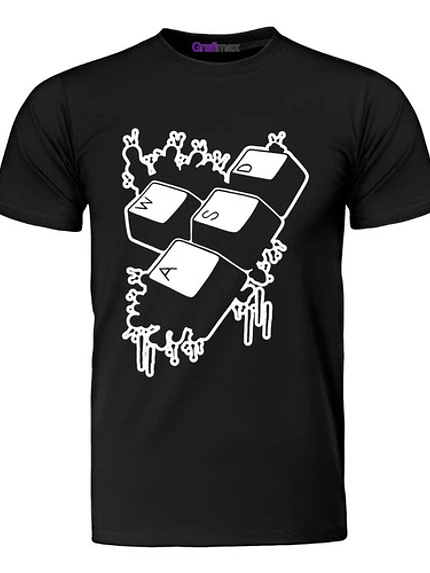 Polera Gamer Teclas Videojuegos A W S D Grafimax 1