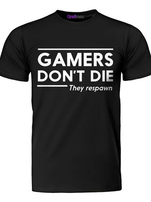 Polera Gamers Dont Die They Respawn Algodón Grafimax 1