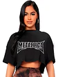 Polera Crop Top Mujer Metallica Oversize Grafimax - Miniatura 1