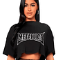 Polera Crop Top Mujer Metallica Oversize Grafimax - Miniatura 1