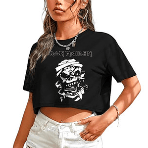 Polera Crop Top Mujer Iron Maiden Oversize Grafimax