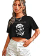 Polera Crop Top Mujer Iron Maiden Oversize Grafimax - Miniatura 1
