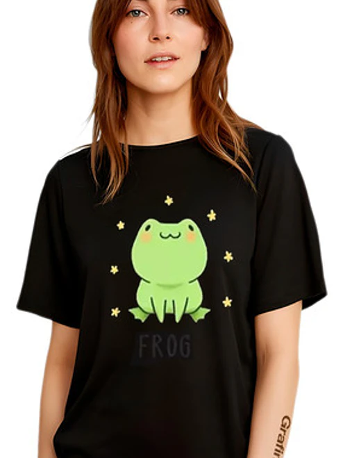Polera Frog Ranita Kawaii Oversize Grafimax 1
