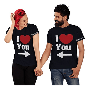 Polera Parejas Amor Novios Duos Pololos I Love You Grafimax