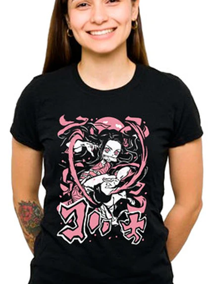 Polera Nezuko Kimetsu No Yaiba Tattoo Anime Grafimax 1