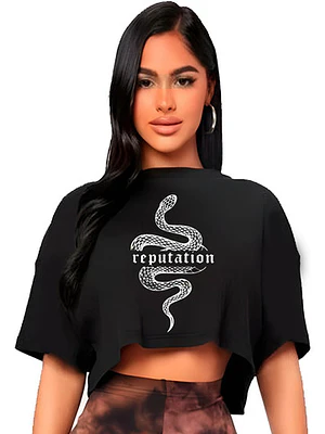 Polera Crop Top Taylor Swift Reputation Míºsica Grafimax