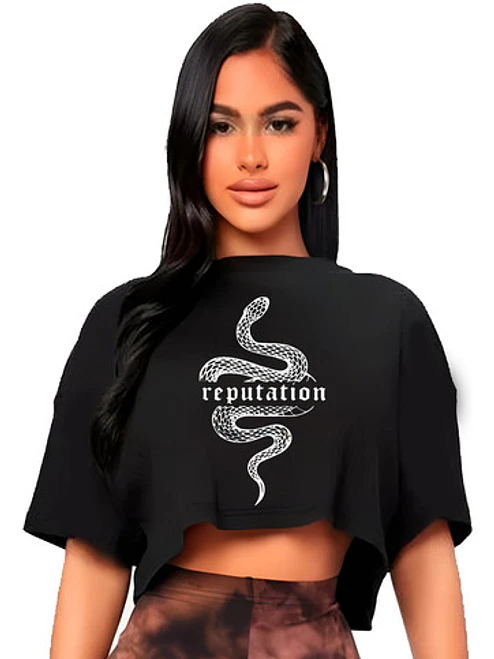 Polera Crop Top Taylor Swift Reputation Míºsica Grafimax 1