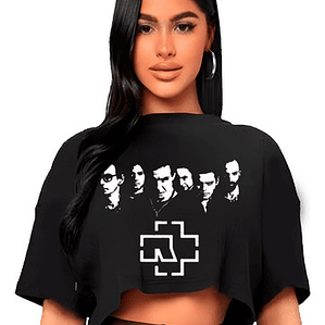 Polera Crop Top Mujer Rammstein Banda Oversize Grafimax