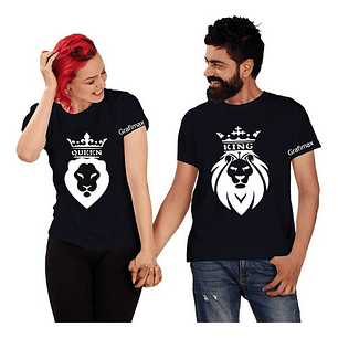 Poleras Parejas Enamorados Duos Queen King Lions Grafimax