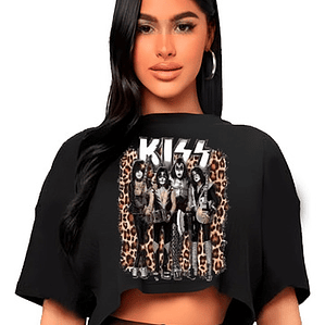 Polera Crop Top Mujer Kiss Oversize Grafimax