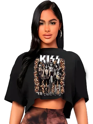 Polera Crop Top Mujer Kiss Oversize Grafimax