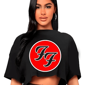 Polera Crop Top Mujer Foo Fighters Oversize Grafimax