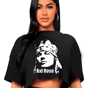 Polera Crop Top Mujer Guns N' Roses Skull Oversize Grafimax
