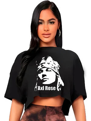 Polera Crop Top Mujer Guns N' Roses Skull Oversize Grafimax