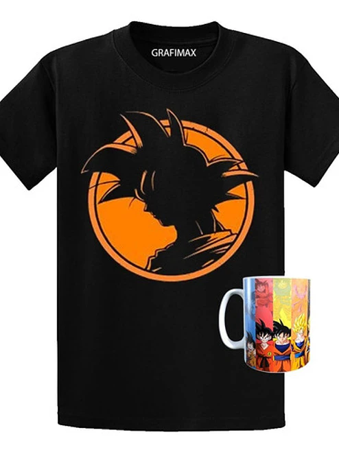 Polera Goku Tazón Dragon Ball Silueta Anime Grafimax 1