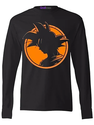 Polera Manga Larga Dragon Ball Goku Silueta Hombre Anime Grafimax