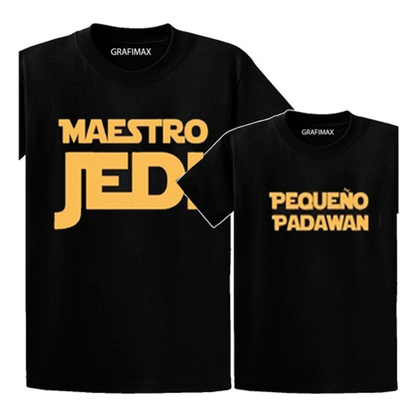 Pack Poleras Maestro Jedy Pequeño Padawan Starwars Grafimax 1