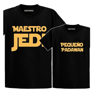 Pack Poleras Maestro Jedy Pequeño Padawan Starwars Grafimax