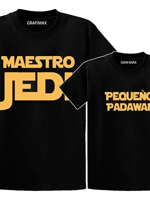 Pack Poleras Maestro Jedy Pequeño Padawan Starwars Grafimax