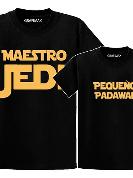 Pack Poleras Maestro Jedy Pequeño Padawan Starwars Grafimax 1