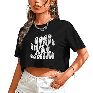Polera Crop Top Mujer Kawaii Aesthetic Diseños Grafimax