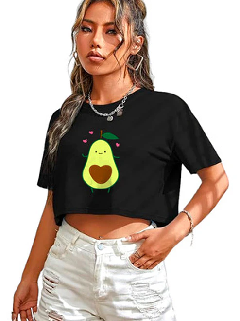 Polera Crop Top Mujer Kawaii Aesthetic Diseños Grafimax 3