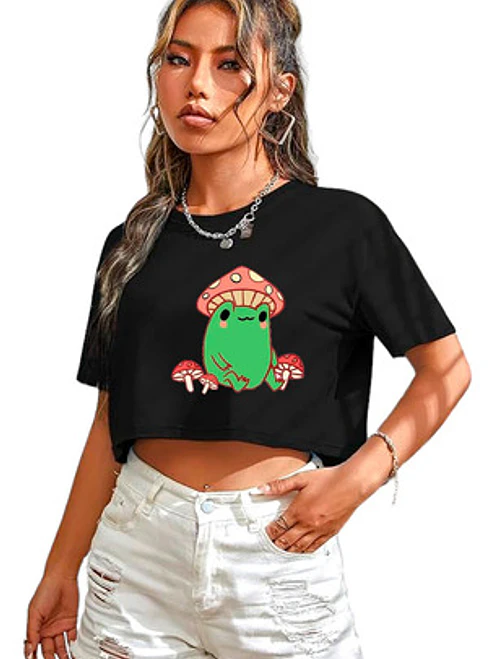 Polera Crop Top Mujer Kawaii Aesthetic Diseños Grafimax 5