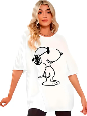Polera Mujer Snoopy Oversize Grafimax