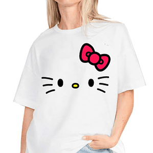 Polera Mujer Hello Cat Oversize Grafimax