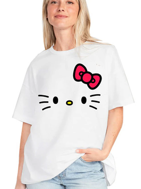 Polera Mujer Hello Cat Oversize Grafimax 1
