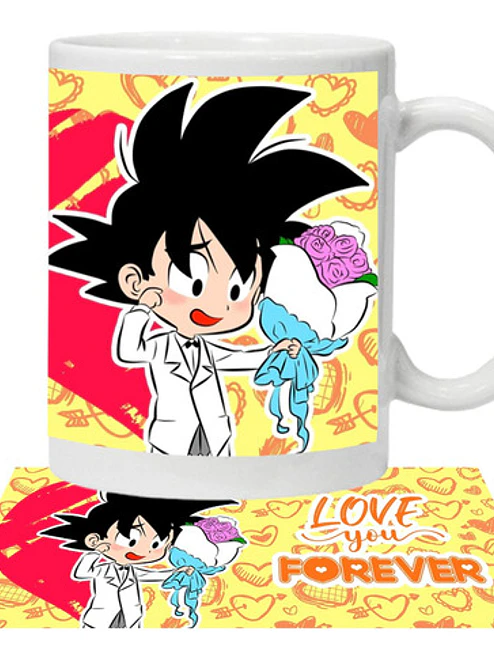 Pack Tazones Amor Dragon Ball Goku Y Milk Grafimax 2