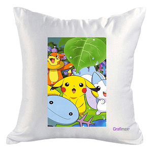 Cojí­N Blanco Felpa Pikachu Y Amigos 40X40 Grafimax