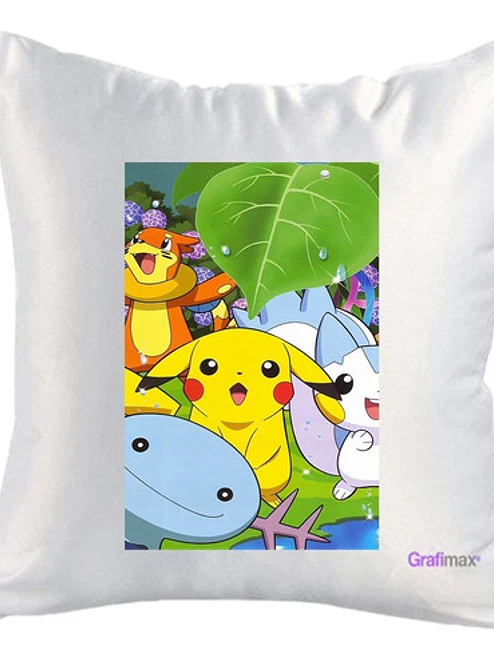 Cojí­N Blanco Felpa Pikachu Y Amigos 40X40 Grafimax 1