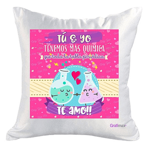 Cojí­N Blanco Felpa Tenemos Más Quí­Mica 40X40 Grafimax