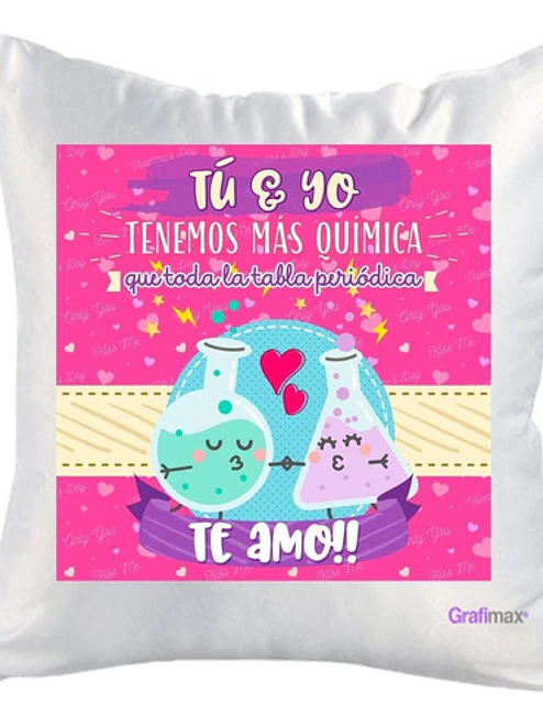 Cojí­N Blanco Felpa Tenemos Más Quí­Mica 40X40 Grafimax 1