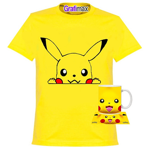 Polera Con Tazón Pikachu Carita Niño Amarilla Grafimax